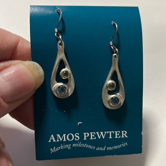 New Amos Pewter Necklace and Earring Set with Swarovski Crystals - Picture 4 of 4